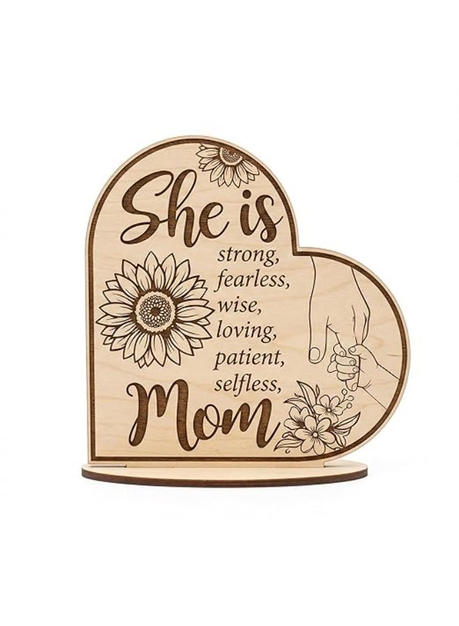 Wooden stand, the perfect Mother's Day gift - a decorative heart-shaped stand with meaningful quotes for mothers, mothers-in-law, and grandmothers. - Image 1