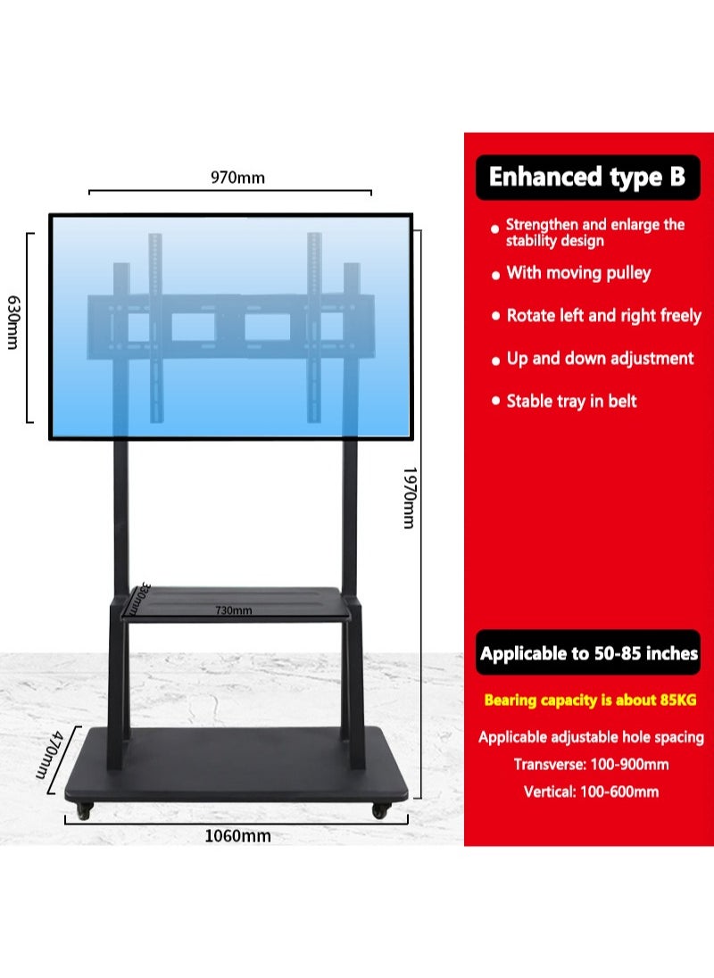 Sharpdo - Mobile Floor TV Stand Mount with Wheels for 50-85 Inch TV for Office Home Outdoor - Image 1