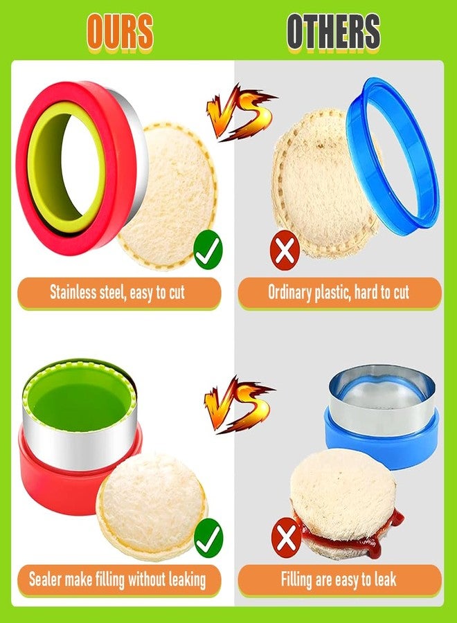 HASTHIP 22Pcs Kid Sandwich Cutter and Sealer Set with Cute Vegetable Cutter Molds, Cartoon Kids Fruit Forks DIY Homemade Bread Sandwich Maker Molds - Image 3