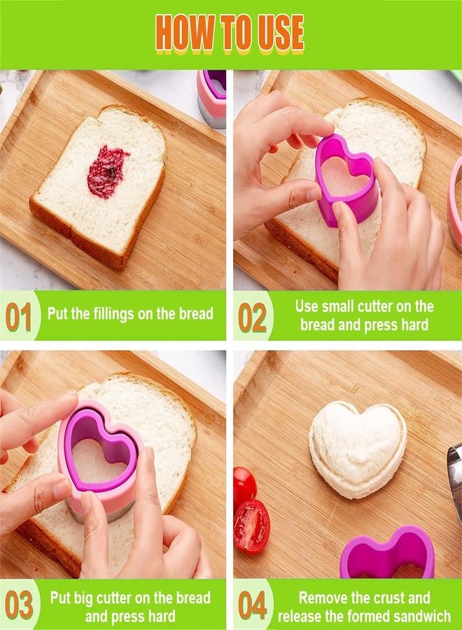 HASTHIP 22Pcs Kid Sandwich Cutter and Sealer Set with Cute Vegetable Cutter Molds, Cartoon Kids Fruit Forks DIY Homemade Bread Sandwich Maker Molds - Image 5