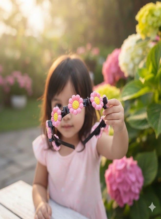 SIMAR ART Cute Daisy Flower Headbands for Girls - Pack of 2 Random Colors | Soft & Comfortable Floral Hair Bands | Non-Slip Hair Accessories for Kids, Parties & Gifts - Image 4