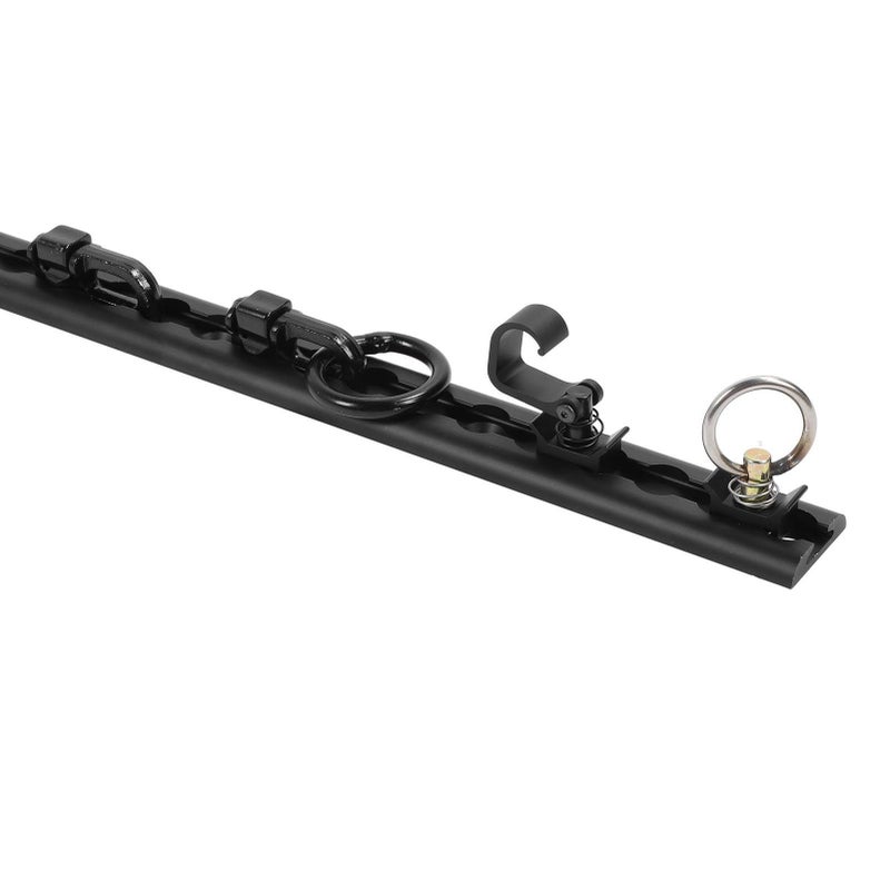 Black Aluminum L Track Rail with Drilled Holes 3.3 Ft Sturdy Anodized Airline Rail for Truck Bed Trailer RV Cargo Securing System - Image 3
