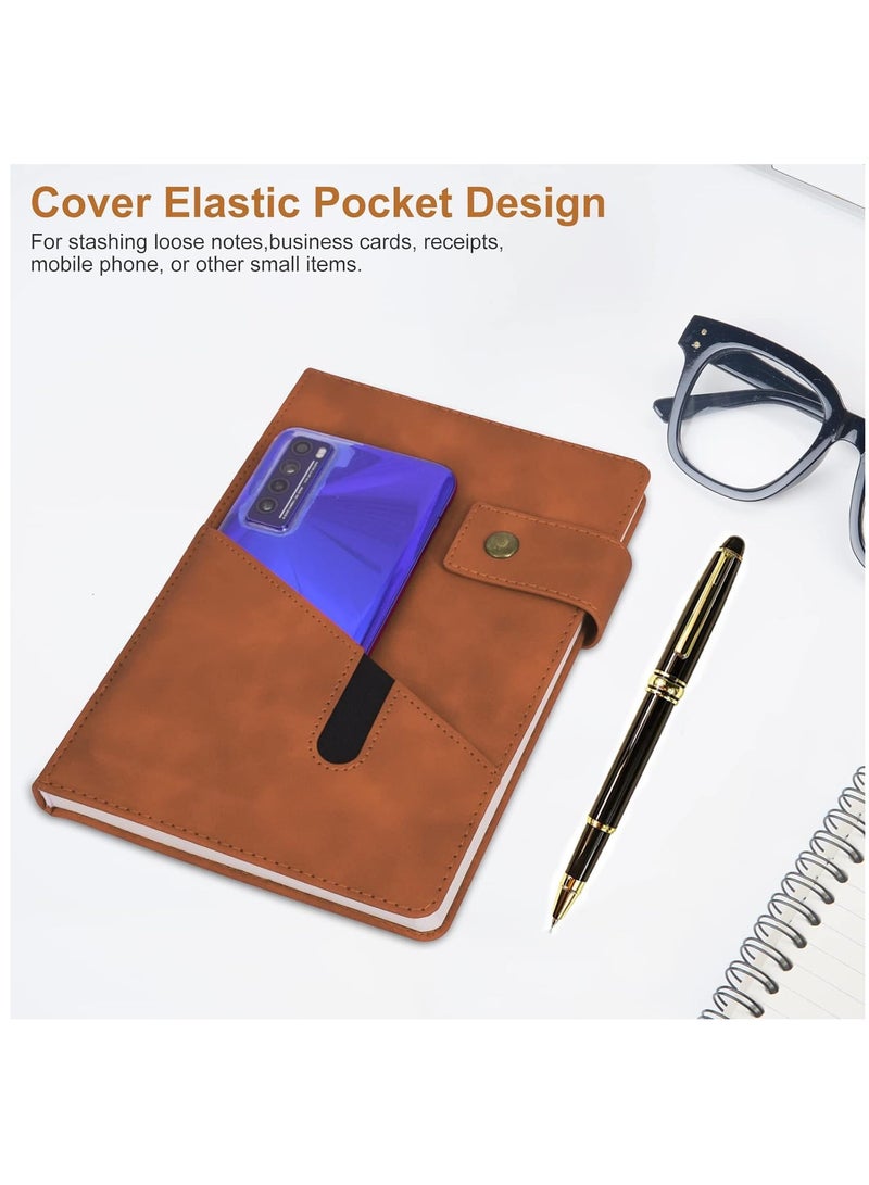 Brown Leather Journal Set with Pen in Gift Box, Personalized A5 Hardcover Notebook, 200 Lined s for School Travel Business Work Home Writing, Daily Diary with Thick Ruled Paper. - Image 4