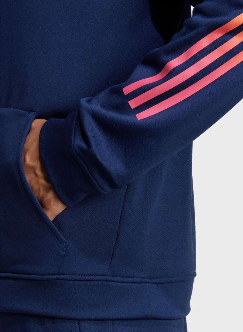 Adidas 3 Stripe Train Icons Hoodie