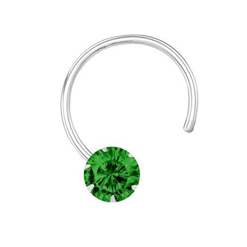 SHREE EMPORIUM دبوس أنف فضة 925 مع حجر - تصميم أنيق وبسيط - Image 1