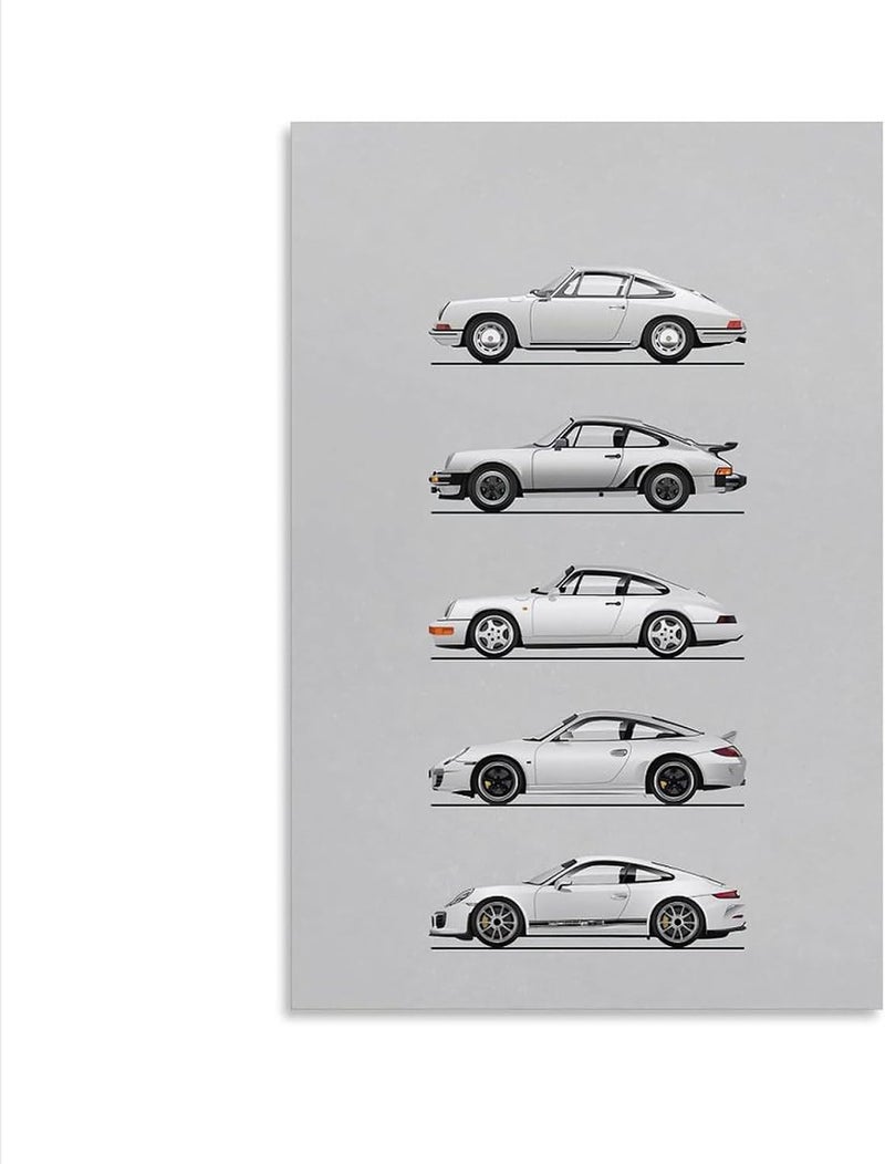 Dujoi Car Poster 911 GT3RS Posters Racing Car Wall Art Vintage Car Posters For Men Car Art Prints 911 Canvas Framed Unframe-style 16x24inch(40x60cm) - Image 1
