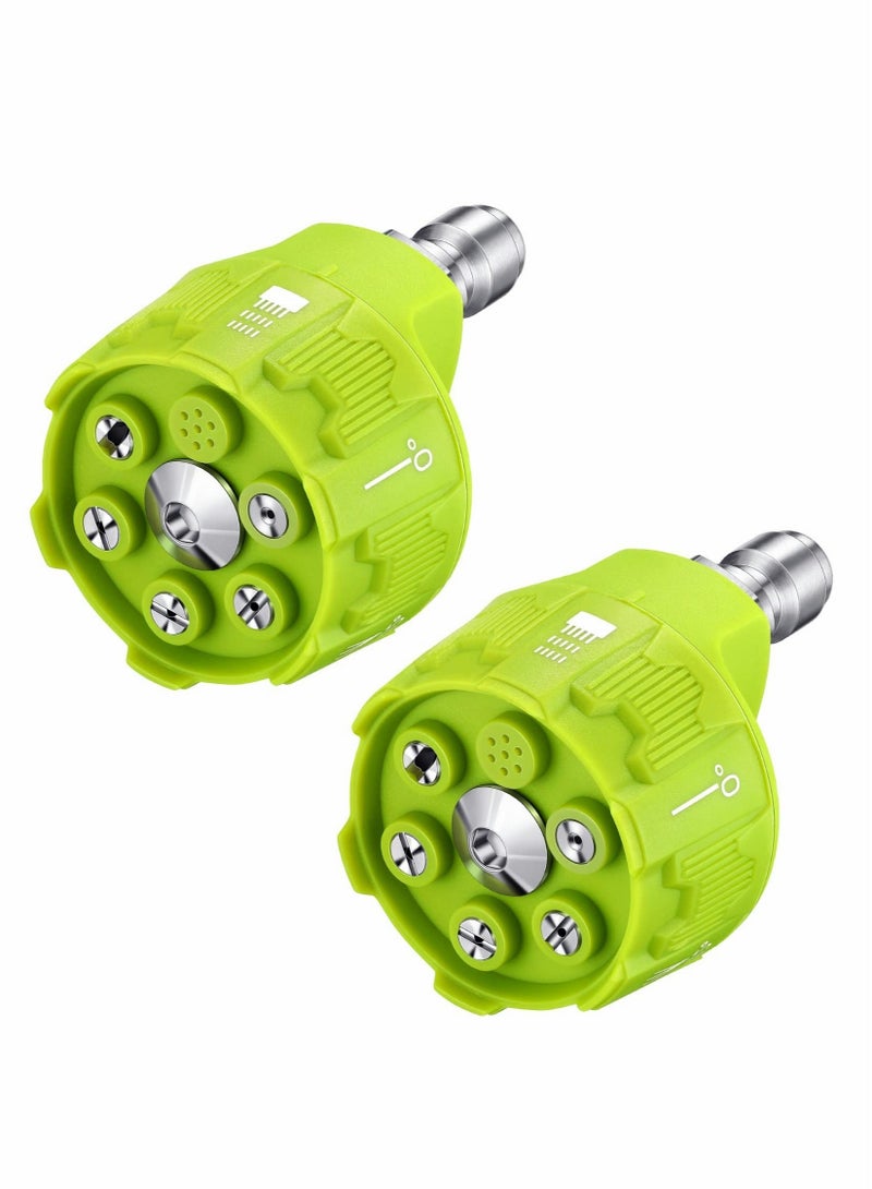 Y&D Pressure Washer Spray Nozzle, 2 Pcs 6 in 1 Quick Changeover and Adjustable 1/4in Plug Connect Tips 4000 Psi Nozzle for - Image 1