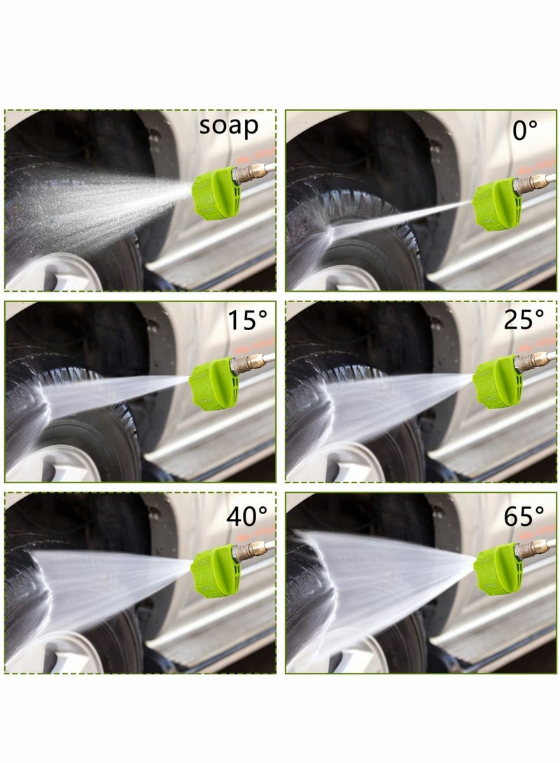 Y&D Pressure Washer Spray Nozzle, 2 Pcs 6 in 1 Quick Changeover and Adjustable 1/4in Plug Connect Tips 4000 Psi Nozzle for - Image 4