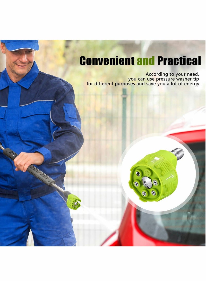 Y&D Pressure Washer Spray Nozzle, 2 Pcs 6 in 1 Quick Changeover and Adjustable 1/4in Plug Connect Tips 4000 Psi Nozzle for - Image 2