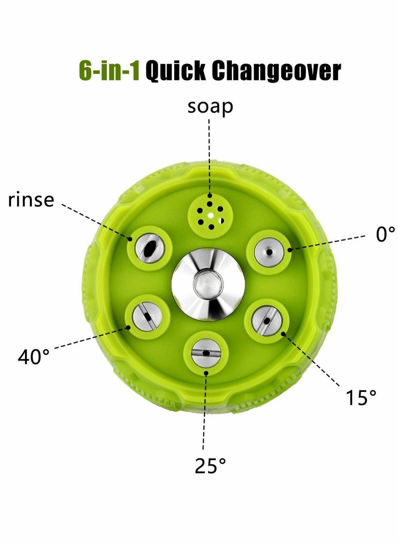 Y&D Pressure Washer Spray Nozzle, 2 Pcs 6 in 1 Quick Changeover and Adjustable 1/4in Plug Connect Tips 4000 Psi Nozzle for - Image 5