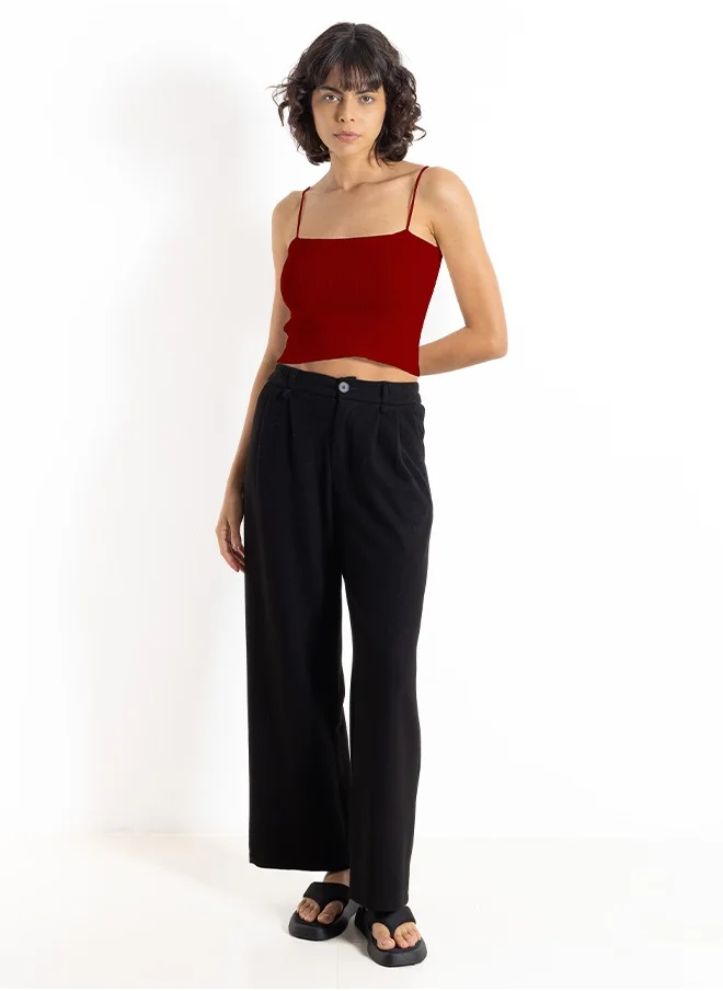 SHAPES RIBBED TOP WITH THIN STRAPS