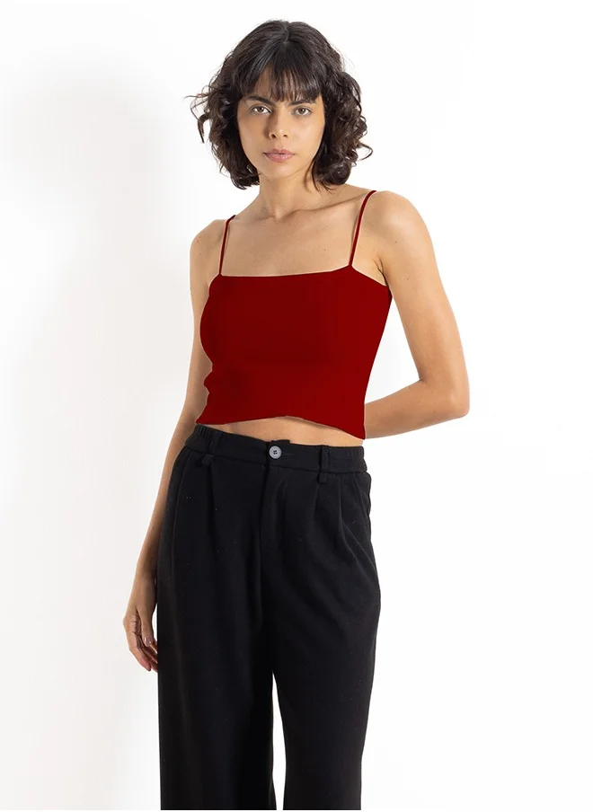 SHAPES RIBBED TOP WITH THIN STRAPS