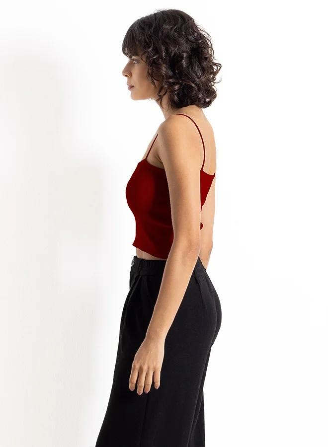 SHAPES RIBBED TOP WITH THIN STRAPS