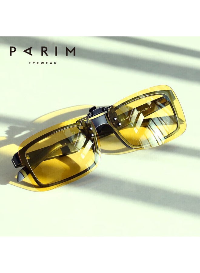 PARIM نظارات شمسية باريم Polarized Clip-on لقصر النظر، مضادة للوهج للقيادة ليلاً ونهاراً، إطار قصر النظر للرجال والنساء - Image 5