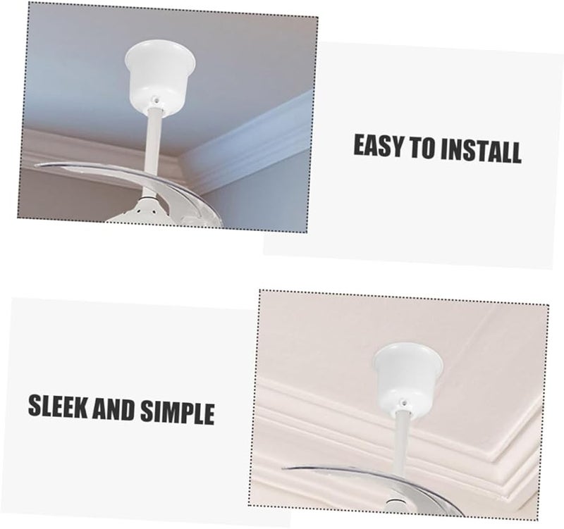 غطاء مظلة مروحة سقف بلاستيكي أبيض سهل التركيب قابل للغسيل ملحق مائي - Image 4