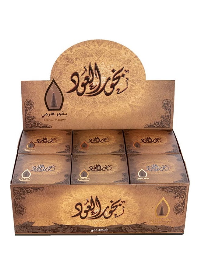 سدر الخليج للعطور مجموعة بخور العود هرمي من 12 قطعة بني 50جرام - Image 1