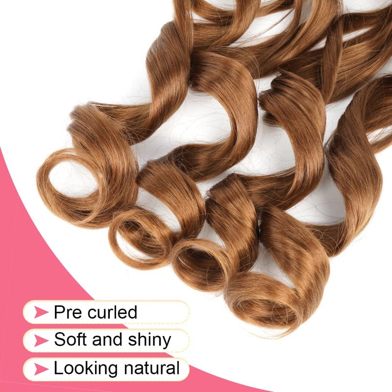 WIPPORYA Pre Stretched French Curly Braiding Hair 24 Inch 6Pcs Loose Wave Bouncy Braiding Hair Pre Stretched 100g/pack Yaki Curly Hair for Black Women Hair Extensions (#30) - Image 5