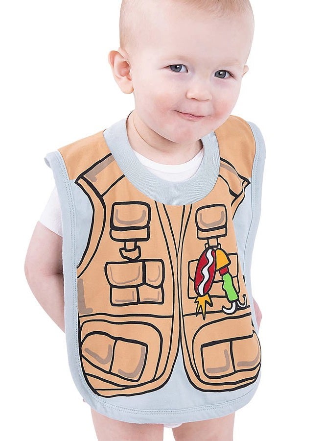 Lazy One LazyOne Animal-Print Baby Bibs, Cute Baby Shower Gifts, One Size, Fly Fishing, Vest (Fishing, ONE SIZE) - Image 3