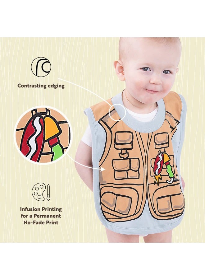 Lazy One LazyOne Animal-Print Baby Bibs, Cute Baby Shower Gifts, One Size, Fly Fishing, Vest (Fishing, ONE SIZE) - Image 5