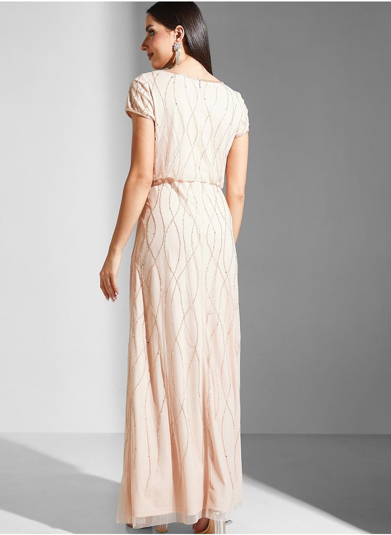 Adrianna Papell - Tiered Embellished Dress - Image 1