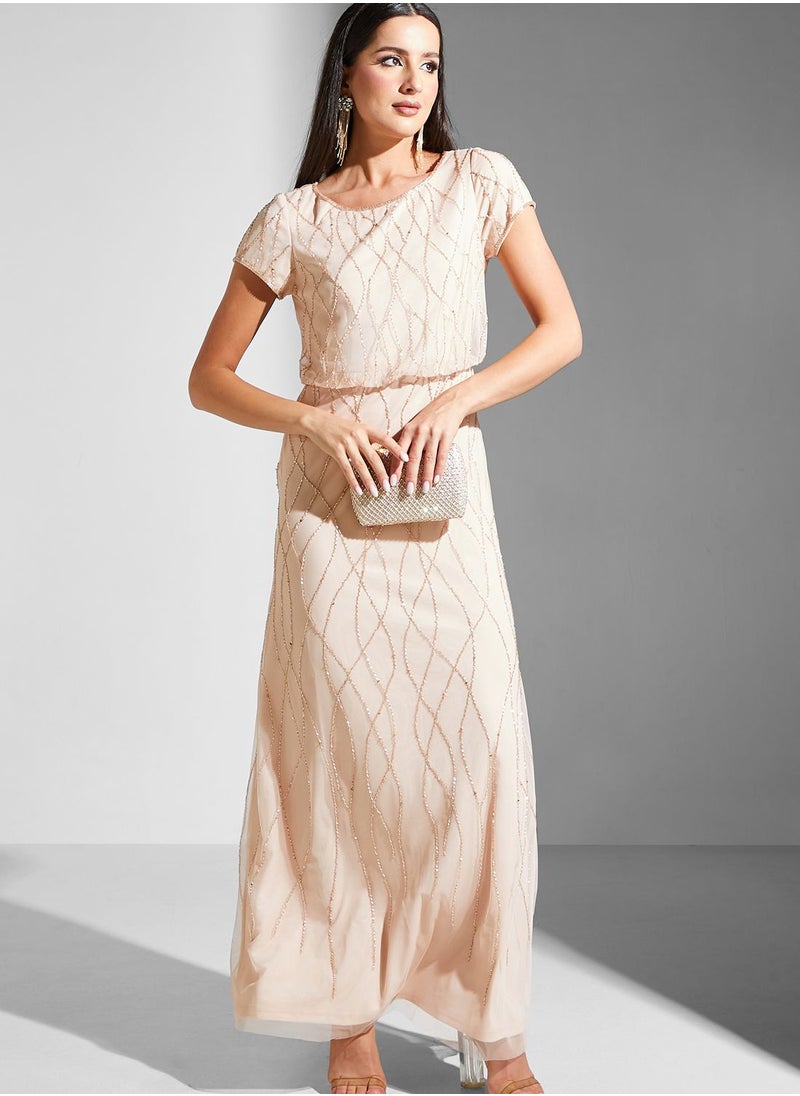 Adrianna Papell - Tiered Embellished Dress - Image 1