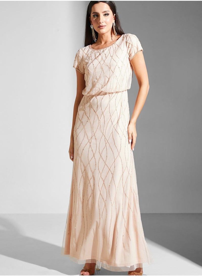 Adrianna Papell - Tiered Embellished Dress - Image 1