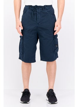 CROSSHATCH Men Brand Logo Cargo Shorts, Navy  - Image 1