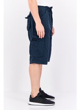 CROSSHATCH Men Brand Logo Cargo Shorts, Navy  - Image 2