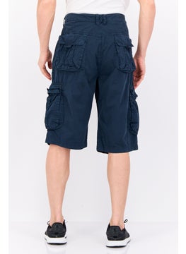 CROSSHATCH Men Brand Logo Cargo Shorts, Navy  - Image 3