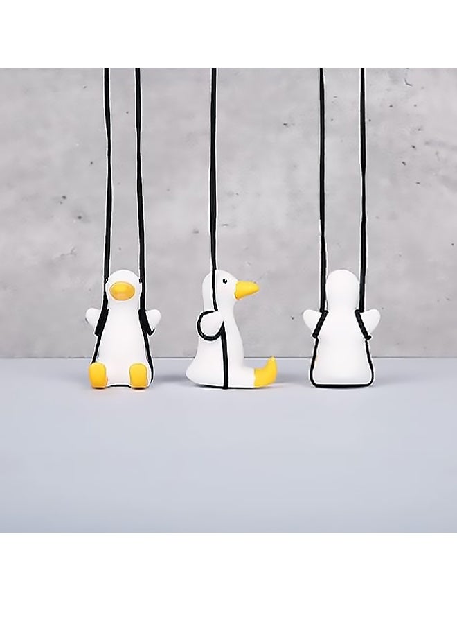 البطة اللطيفة سيارة المنظر الخلفي المرايا الحلوة المرح الزخرفة الداخلية اللذيذة الحرفة الجميلة تضيف غريبة إلى هدية للجنسين للرجال والنساء، يعزز القيادة اليومية - Image 2