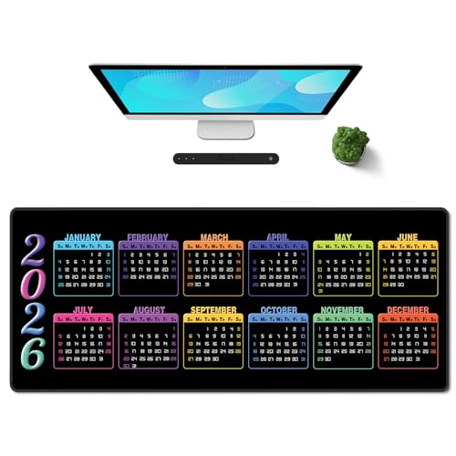 Galdas Gaming Mouse Pad XXL XL Large Long Extended Big Mousepad Non-Slip Rubber Keyboard Mouse Pad with Stitched Edges for Laptop Home Office (2026 Calendar, 31.5 * 11.8) - Image 1