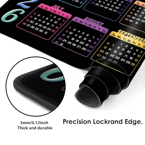 Galdas Gaming Mouse Pad XXL XL Large Long Extended Big Mousepad Non-Slip Rubber Keyboard Mouse Pad with Stitched Edges for Laptop Home Office (2026 Calendar, 31.5 * 11.8) - Image 4