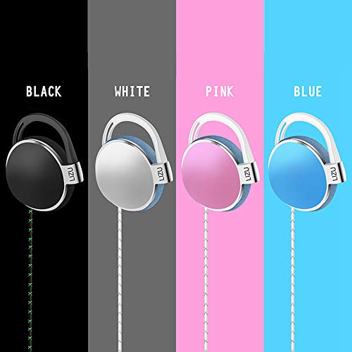 leqingchun Clip Type Earphones，Portable Stereophone Headphones,with Microphone and Call Controller Stereo Earphones,Suitable for Compatible with 3.5mm iPhone, Android Mobile Phone Pink - Image 3