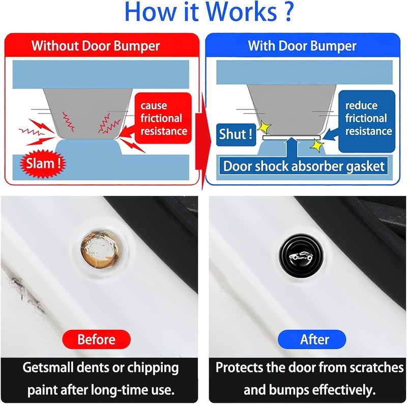 ZOTIMO Shock Absorber for Car Rubber Door Protector Pads Essential Car Accessories and Gadgets Protector Hyryder, Innova, Hycross, Fortuner, Rumion, Glanza, Camry, Hilux, Etios, Corolla - Image 5