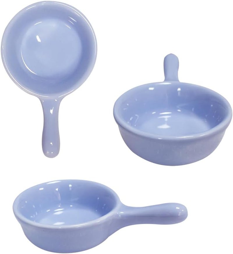 Lotatheta 6 pcs Porcelain Soy Sauce Snack Cream Salad Dessert Candy Sugar Dish Light Purple Ceramic Dip Dipping Bowls Plate 101 oz wHandle for Dinner Baking BBQ Cooking - Image 5