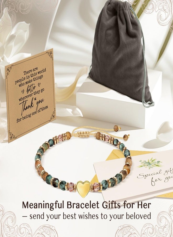 ZOKCC Thank You Bracelet Gifts for Women: Motivational Appreciation Gifts for Teacher Nurse Coworkers Friends - Healing Natural Stone Beaded Bracelets for Women - Image 5