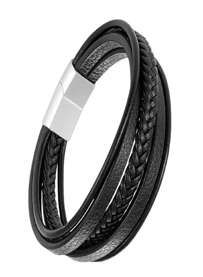 Vientiq Men's Black Rope Bracelet - Image 1