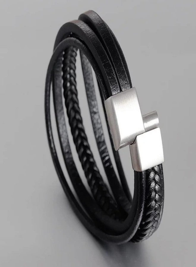 Vientiq Men's Black Rope Bracelet - Image 4