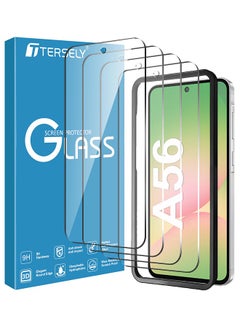 Tersely [4-Pack]9H Tempered Glass Screen Protector for Samsung Galaxy A56 5G (2025), with Installation Alignment Frame, Support Fingerprint Unlock, Case Friendly, Anti-Scratch Film  - Image 1