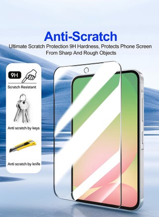 [4 عبوات] واقي شاشة زجاجي 9H مقسّى 9H لجهاز سامسونج جالاكسي A56 5G (2025)، مع إطار محاذاة التثبيت، يدعم فتح بصمات الأصابع، مناسب للحالة، غشاء مضاد للخدش - view 2