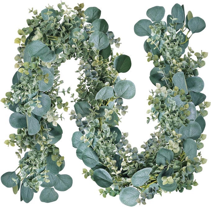 83 LONG FAUX EUCALYPTUS GREENERY GARLAND SILVER DOLLAR EUCALYPTUS FOR WEDDING ARCH SWAG BACKDROP DOORWAYS MANTEL TABLE RUNNER INDOOROUTDOOR