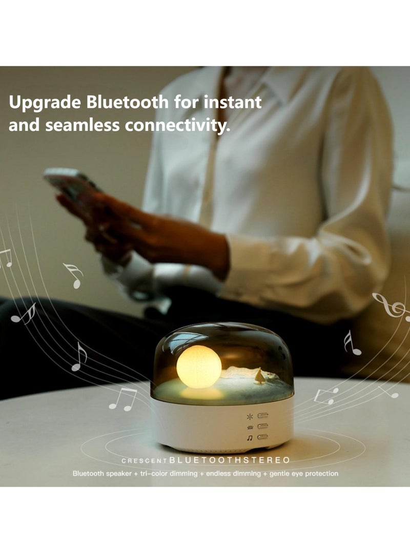 Moonlight Bluetooth Night Light Speaker – 2025 New Crescent Design | Nightlight Mode + 15 Dynamic Breathing Light Effects + Tri-Color Stepless Dimming + Bluetooth 5.3 | Eye-Friendly Bedside Lamp & Sleep Gift for Him/Her  Night-time lights and breathing-pattern-changing lights - Image 2