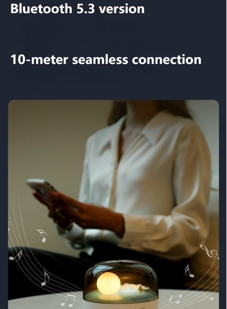 Moonlight Bluetooth Night Light Speaker – 2025 New Crescent Design | Nightlight Mode + 15 Dynamic Breathing Light Effects + Tri-Color Stepless Dimming + Bluetooth 5.3 | Eye-Friendly Bedside Lamp & Sleep Gift for Him/Her  Night-time lights and breathing-pattern-changing lights - Image 4