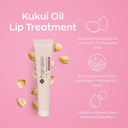 Hanalei Lip Treatment for Dry, Chapped Lips – Intensive Overnight Moisturizer with Kukui Oil, Shea Butter & Grapeseed Oil – Hydrating Balm for Healing Cracks – Mauve Pink Tint, 15g – Cruelty-Free - Image 3