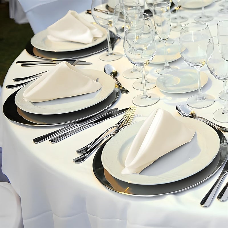 Satin Napkins, 10 Pieces Silky Elegant Decorative Cloth Napkins, Soft Square Table Napkins, Smooth Table Cloth Napkins for Restaurant Banquet Graduation Party Decoration (White) - Image 3