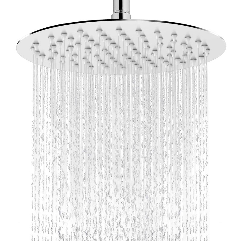 Midanya Round Rainfall Shower Head High Pressure Stainless Steel Waterfall Large Rain Shower Head Ultra Thin DesignPolish Chrome 12 Inch - Image 2
