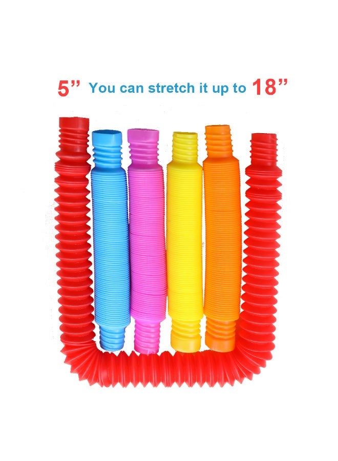 Abley's Sensory Pop Tubes, Small (14 cm) (Set of 8), Multicoloured Fidget Toys, Autism and Stress Relief | Sensory Toys, Multi-Colour Crinkly Tubes, STEM Learning and Motor Skills Development - Image 2