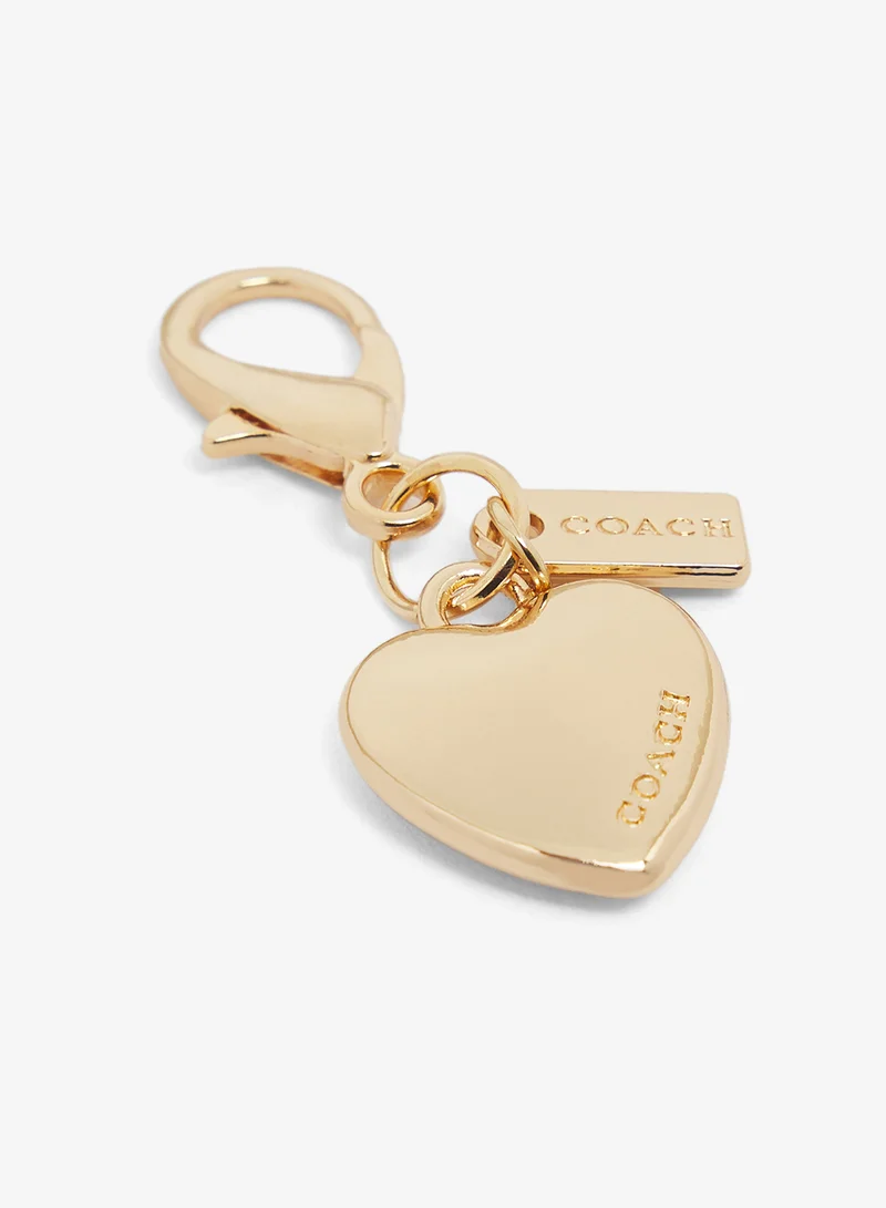 جينجر Rhinestone Embellished Heart Shaped Bag Charm