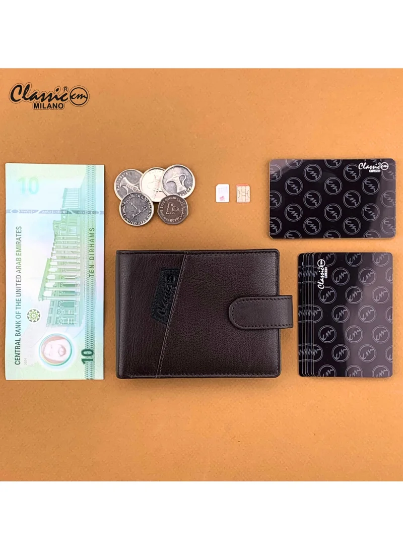Classic Milano Brown Black (CMGT-12) Classic Milano Men’s Wallet – Slim Bifold Leather Wallet for Men with RFID Blocking – Credit Card Holder & Card Wallet – Stylish Mens Purse – Gift for Husband, Father & Men for Men | Best Price UAE