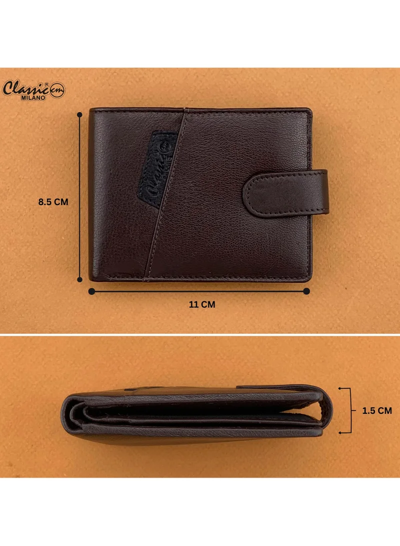Classic Milano Brown Black (CMGT-12) Classic Milano Men’s Wallet – Slim Bifold Leather Wallet for Men with RFID Blocking – Credit Card Holder & Card Wallet – Stylish Mens Purse – Gift for Husband, Father & Men for Men | Best Price UAE